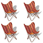 vidaXL Schmetterlingsessel 4 Stk. Mehrfarbig Chindi Stoff