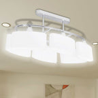 vidaXL Deckenlampe mit ellipsenförmigen Glasschirmen 2 Stk. E14