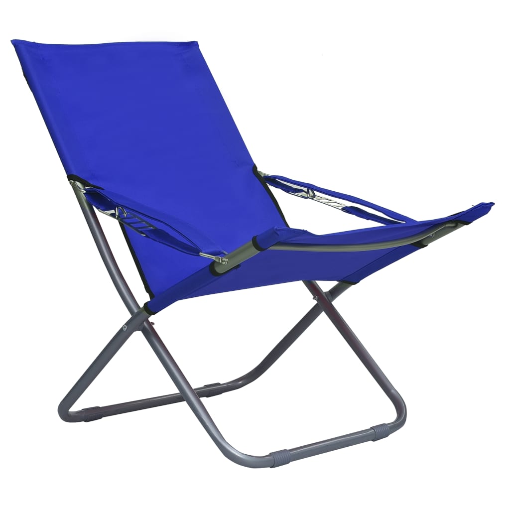 vidaXL Klappbare Strandstühle 2 Stk. Stoff Blau