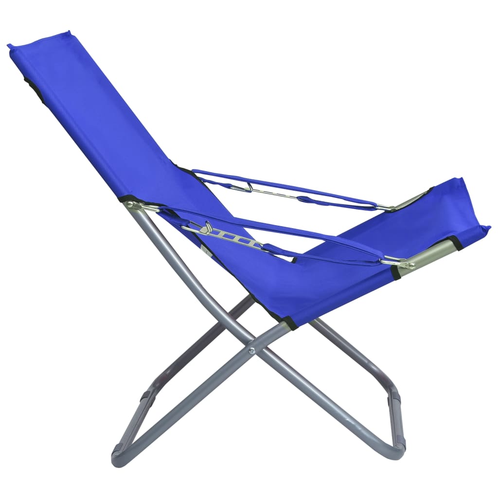vidaXL Klappbare Strandstühle 2 Stk. Stoff Blau