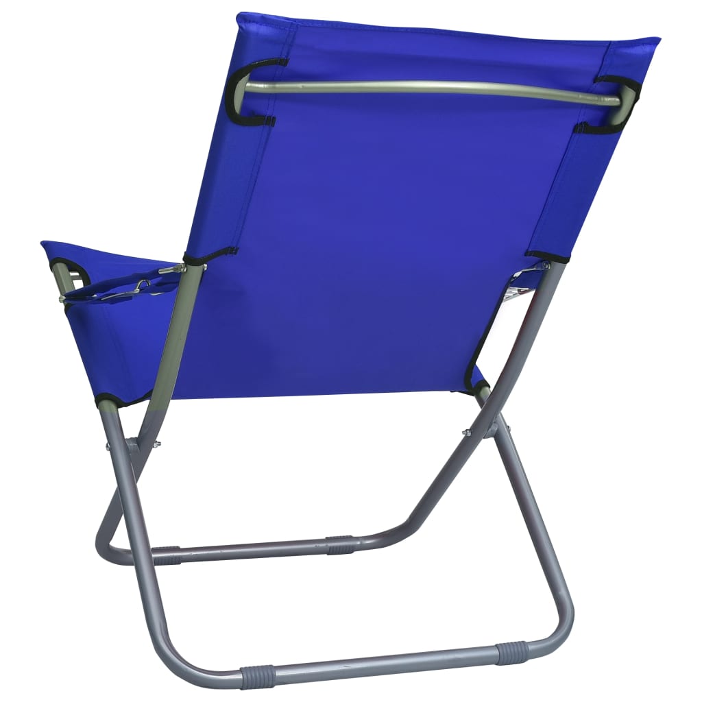 vidaXL Klappbare Strandstühle 2 Stk. Stoff Blau