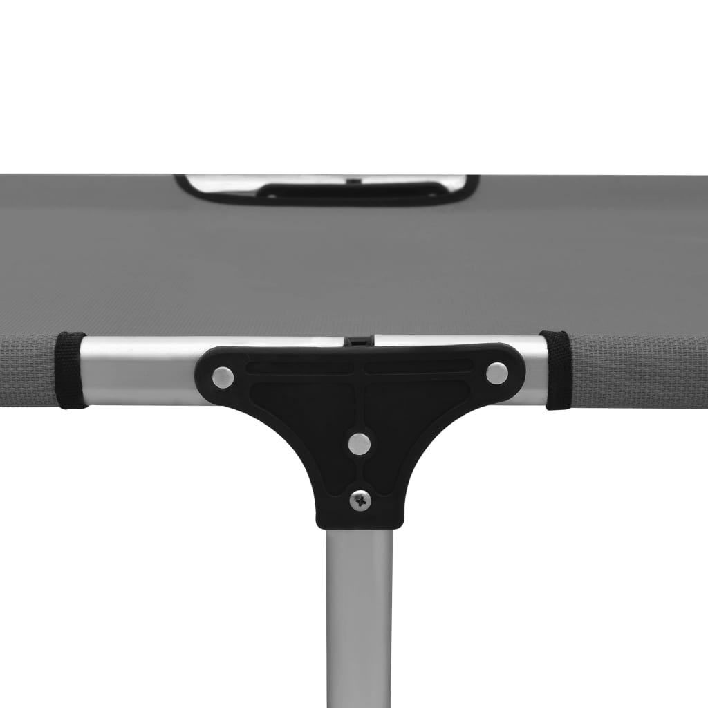 vidaXL Senioren-Sonnenliege Extra Hoch Klappbar Grau Aluminium