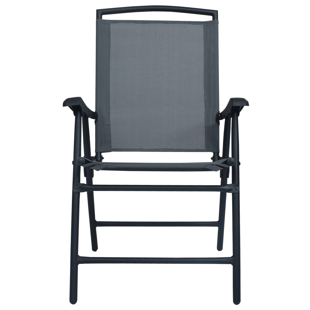 vidaXL Klappbare Gartenstühle 2 Stk. Textilene Grau