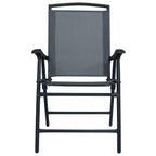vidaXL Klappbare Gartenstühle 2 Stk. Textilene Grau
