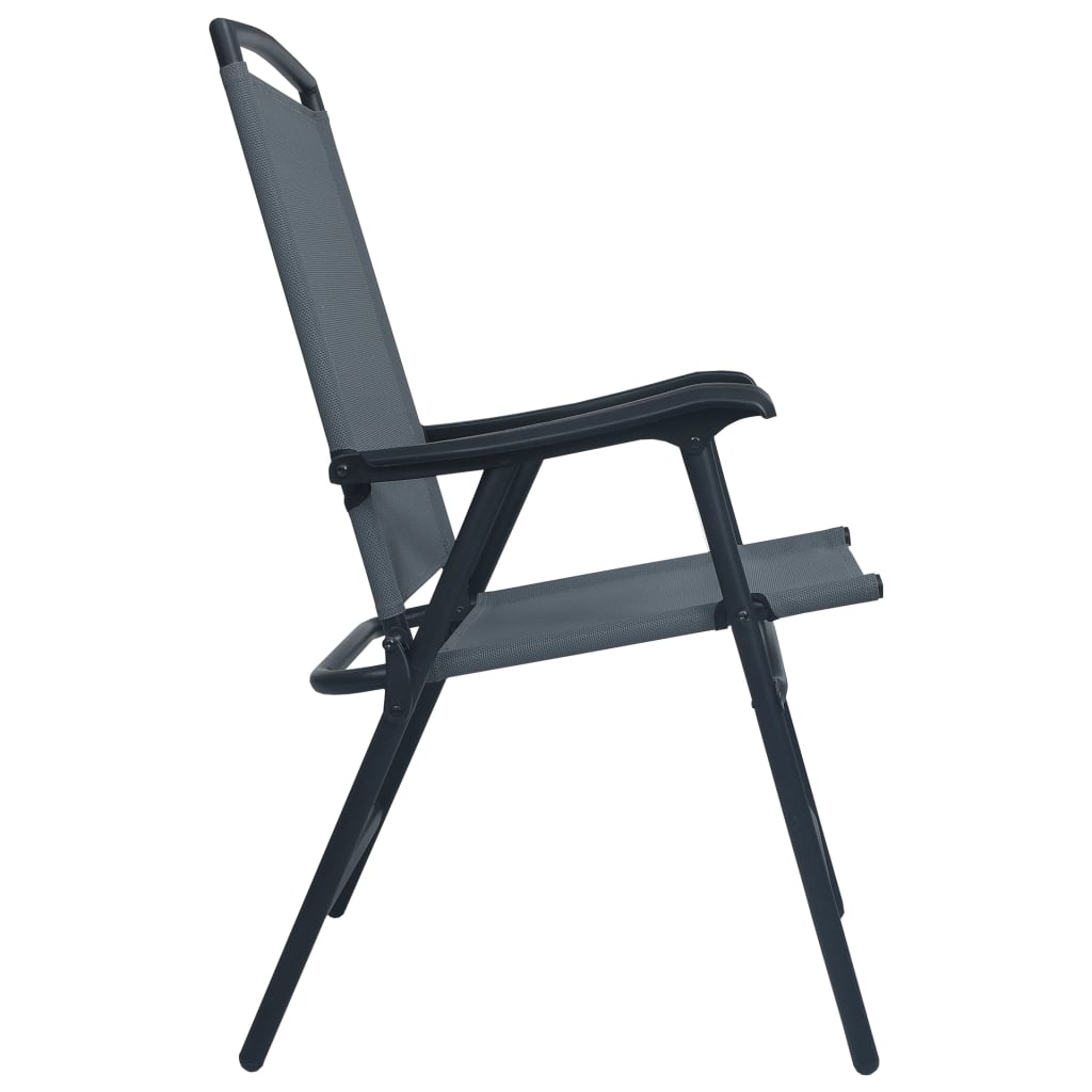 vidaXL Klappbare Gartenstühle 2 Stk. Textilene Grau