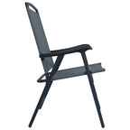 vidaXL Klappbare Gartenstühle 2 Stk. Textilene Grau