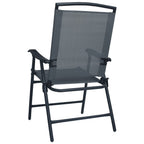 vidaXL Klappbare Gartenstühle 2 Stk. Textilene Grau