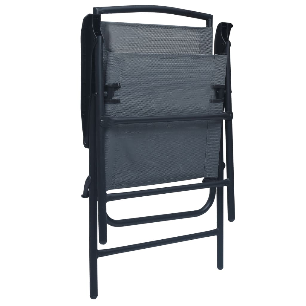 vidaXL Klappbare Gartenstühle 2 Stk. Textilene Grau