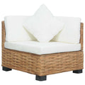 vidaXL Ecksofa mit Kissen Natürliches Rattan
