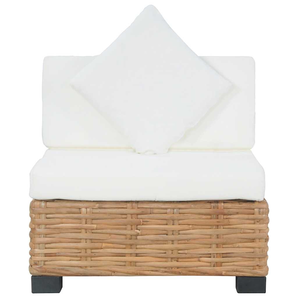 vidaXL Sofa ohne Armlehnen mit Kissen Natürliches Rattan