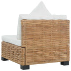 vidaXL Sofa ohne Armlehnen mit Kissen Natürliches Rattan