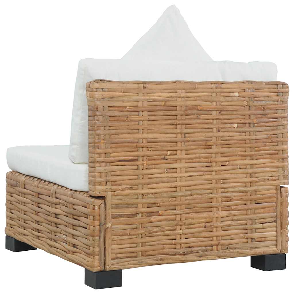 vidaXL Sofa ohne Armlehnen mit Kissen Natürliches Rattan