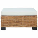 vidaXL Fußhocker mit Kissen Natürliches Rattan