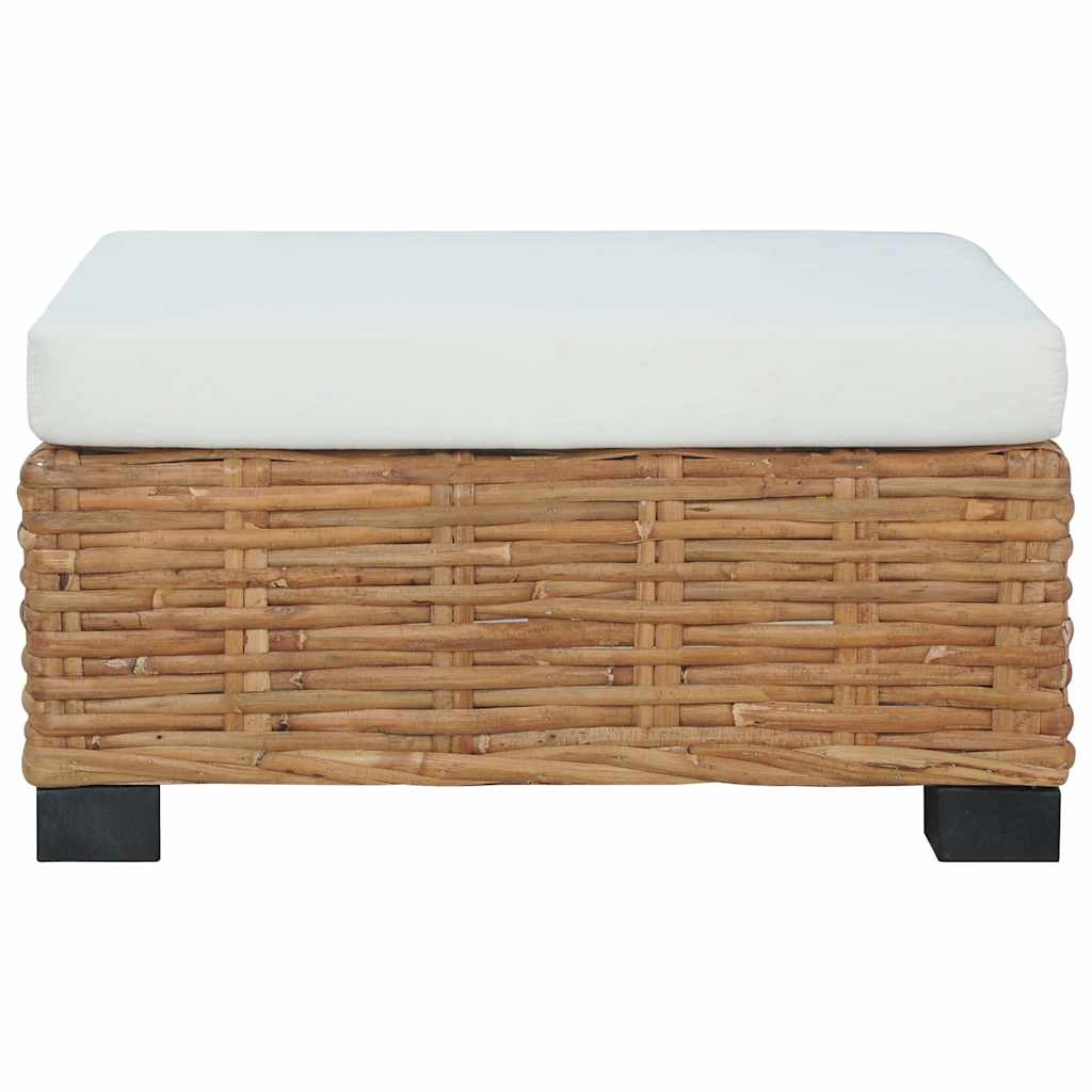 vidaXL Fußhocker mit Kissen Natürliches Rattan