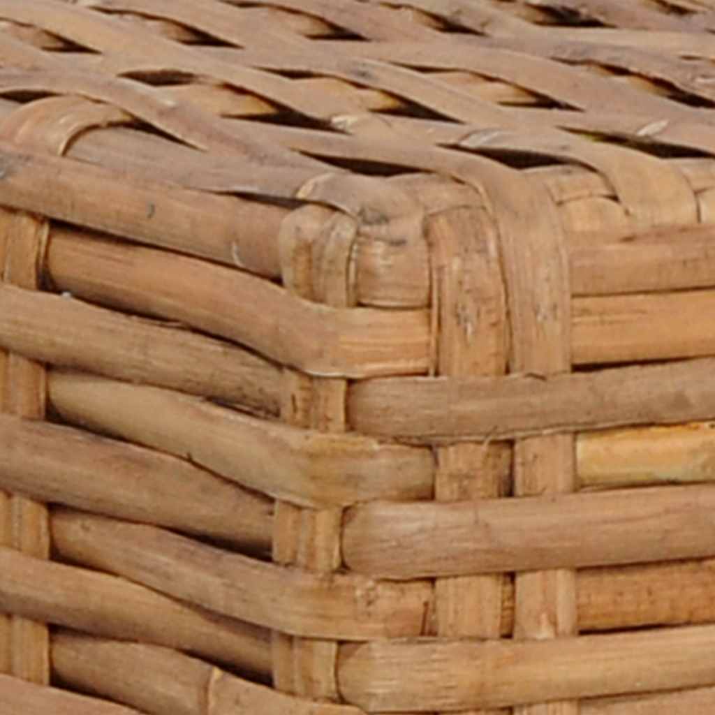 vidaXL Fußhocker mit Kissen Natürliches Rattan