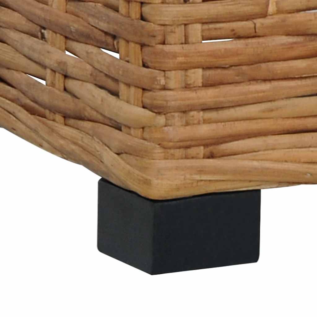 vidaXL Fußhocker mit Kissen Natürliches Rattan