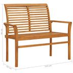 vidaXL Gartenbank 112 cm Massivholz Teak