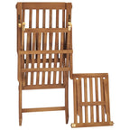 vidaXL Liegestuhl mit Auflage Cremeweiß Massivholz Teak