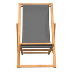 vidaXL Strandstuhl Klappbar Massivholz Teak Grau
