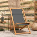 vidaXL Strandstuhl Klappbar Massivholz Teak Grau