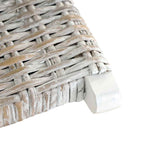vidaXL Relaxstuhl Weiß Natur Kubu-Rattan und Massivholz Mahagoni