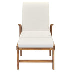 vidaXL Sonnenliege mit Auflage Massivholz Teak Creme