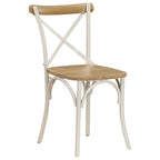 vidaXL Esszimmerstühle 4 Stk. Weiß Mango-Massivholz