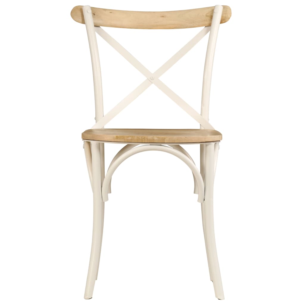 vidaXL Esszimmerstühle 4 Stk. Weiß Mango-Massivholz