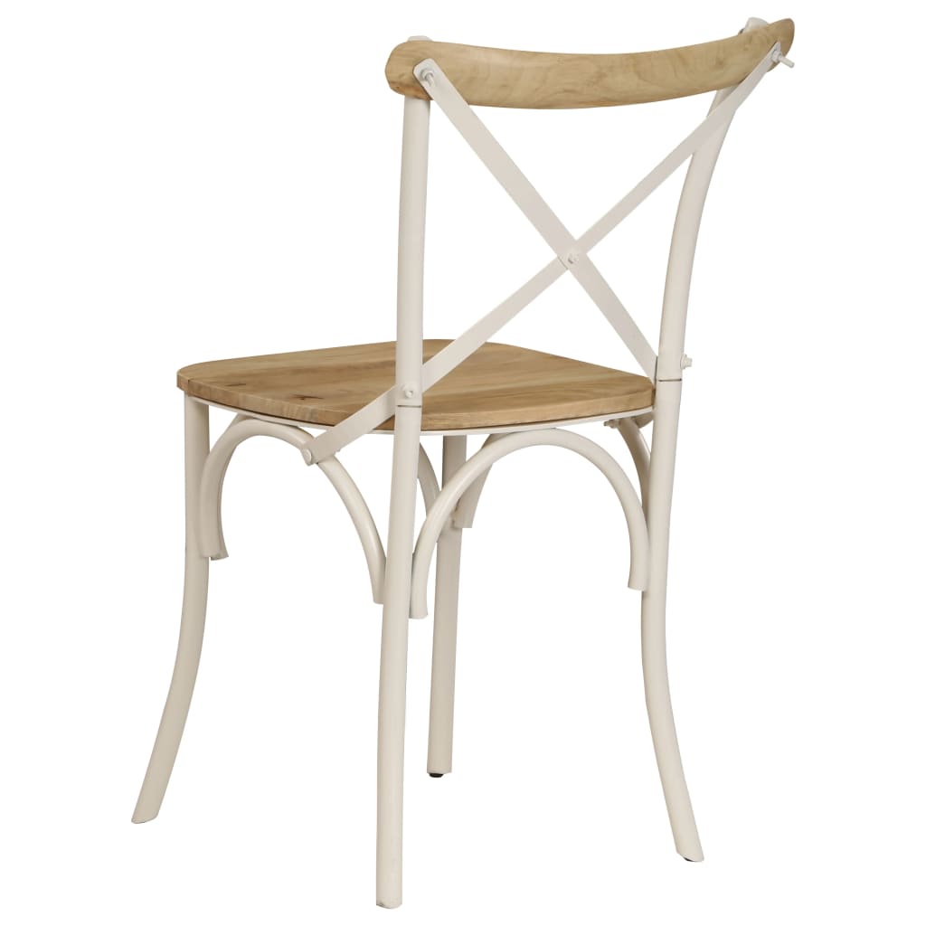 vidaXL Esszimmerstühle 4 Stk. Weiß Mango-Massivholz