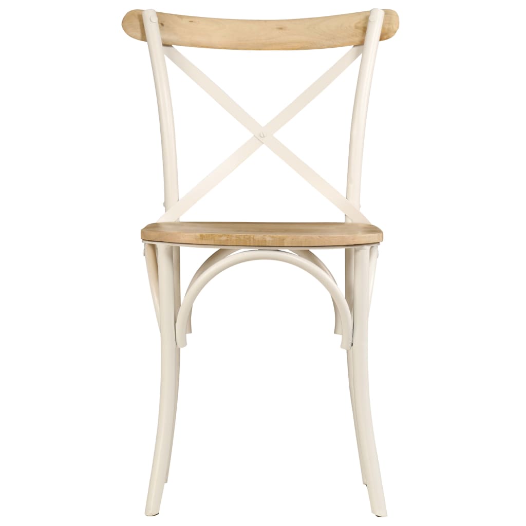 vidaXL Esszimmerstühle 6 Stk. Weiß Mango-Massivholz