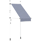 vidaXL Markise Einziehbar Handbetrieben 100 cm Blau/Weiß Gestreift