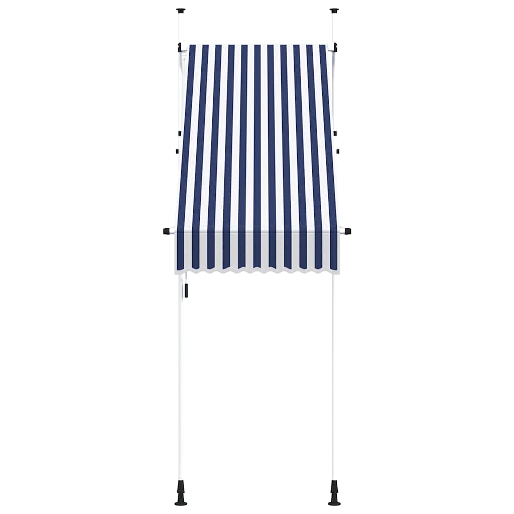 vidaXL Markise Einziehbar Handbetrieben 100 cm Blau/Weiß Gestreift