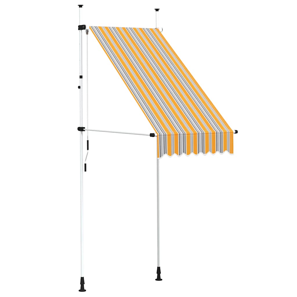 vidaXL Einziehbare Markise Handbetrieben 100 cm Gelb Blau Gestreift