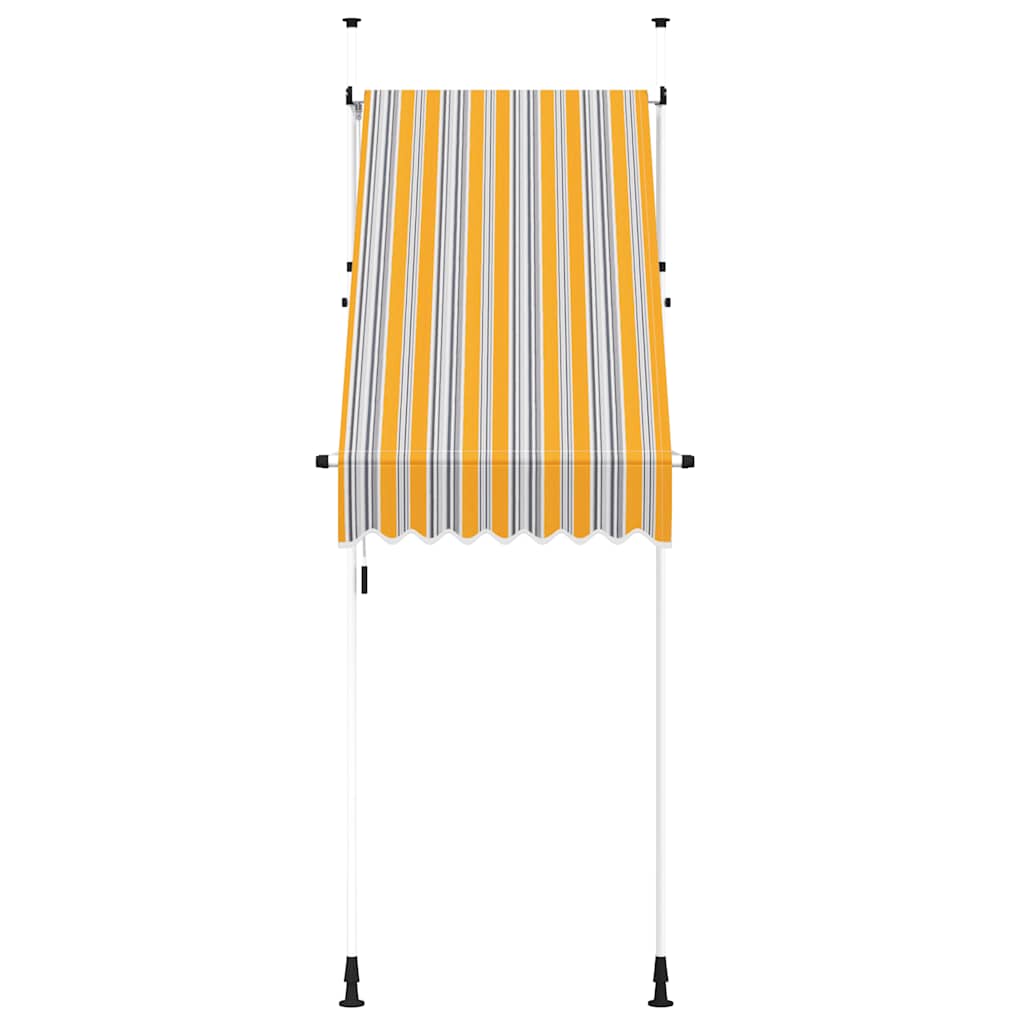 vidaXL Einziehbare Markise Handbetrieben 100 cm Gelb Blau Gestreift