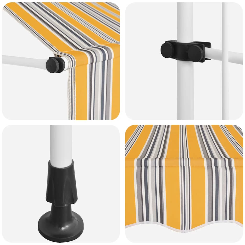 vidaXL Einziehbare Markise Handbetrieben 100 cm Gelb Blau Gestreift