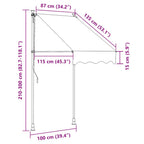 vidaXL | Fenstermarkisen | Creme 180 g / m² Polyester mit PU-Beschichtung