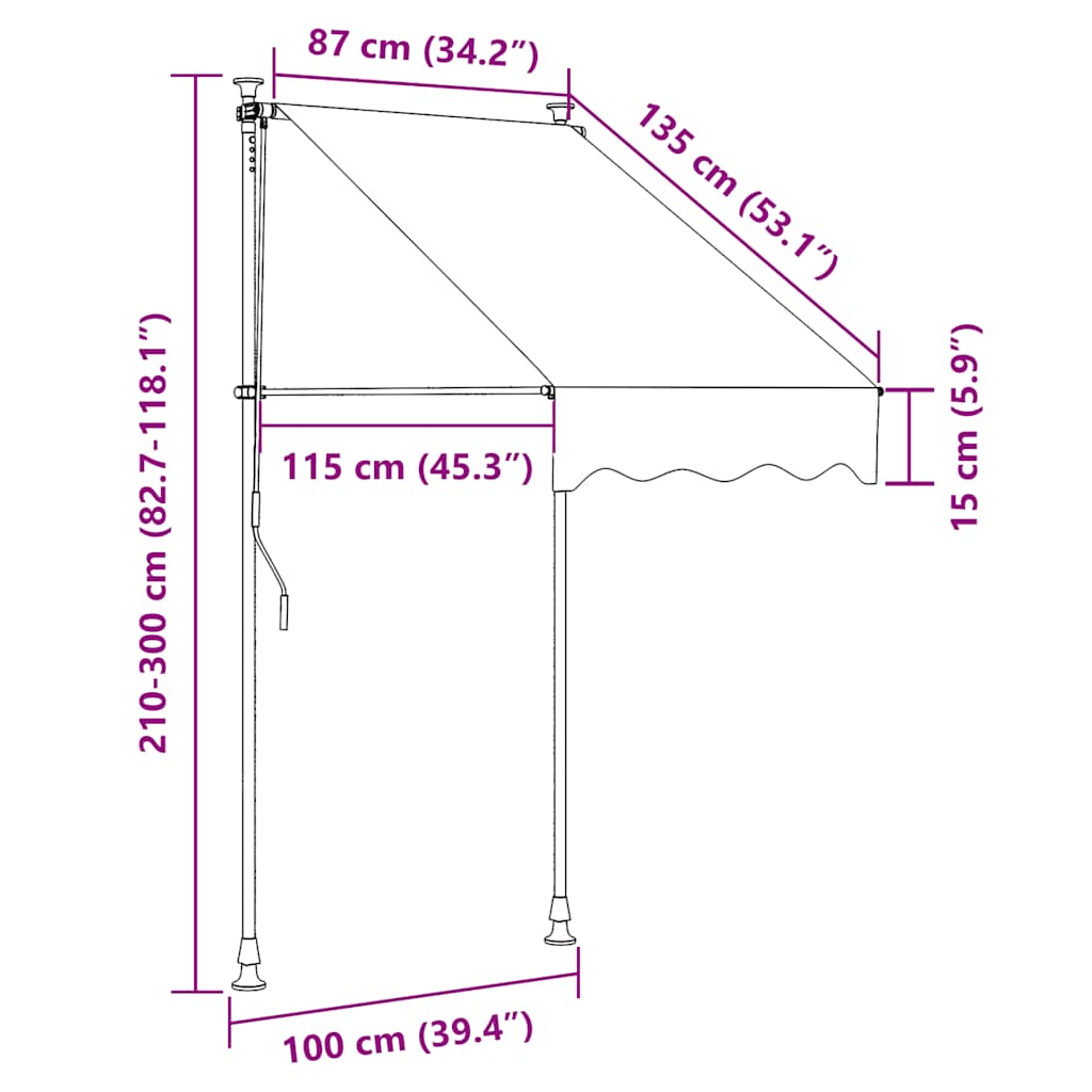 vidaXL | Fenstermarkisen | Creme 180 g / m² Polyester mit PU-Beschichtung