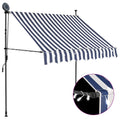 vidaXL Einziehbare Markise Handbetrieben mit LED 100 cm Blau und Weiß