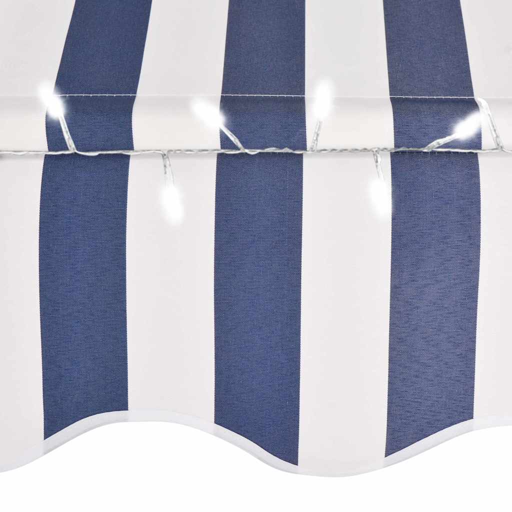 vidaXL Einziehbare Markise Handbetrieben mit LED 100 cm Blau und Weiß