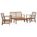 vidaXL Garten-Lounge-Set 4-tlg. Massivholz Akazie