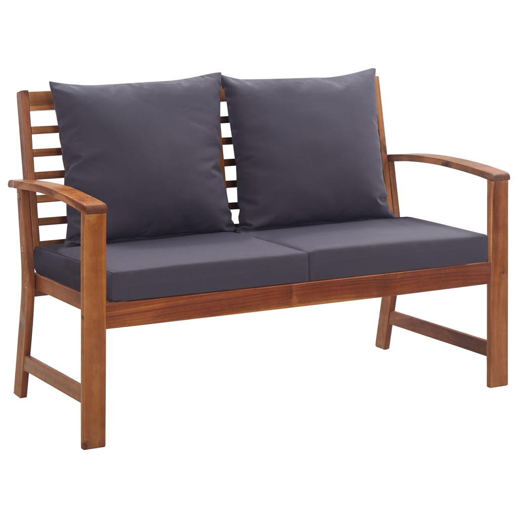 vidaXL Garten-Lounge-Set mit Auflagen 4-tlg. Massivholz Akazie