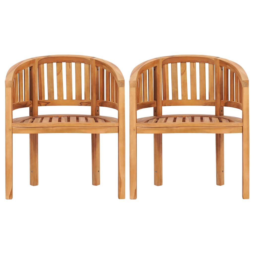 vidaXL Bananenstühle 2 Stk. Massivholz Teak
