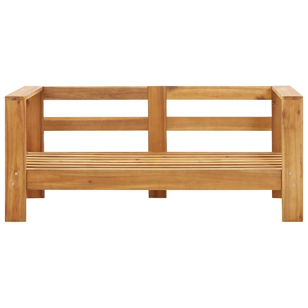 vidaXL Gartensofa mit Kissen 140 cm Akazien Massivholz Cremeweiß