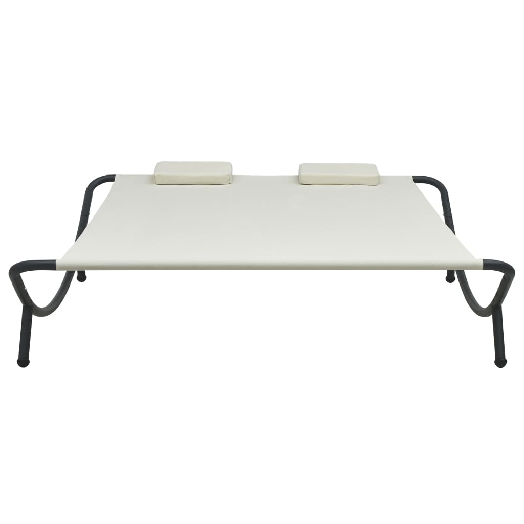 vidaXL Sonnenliege Stoff Creme