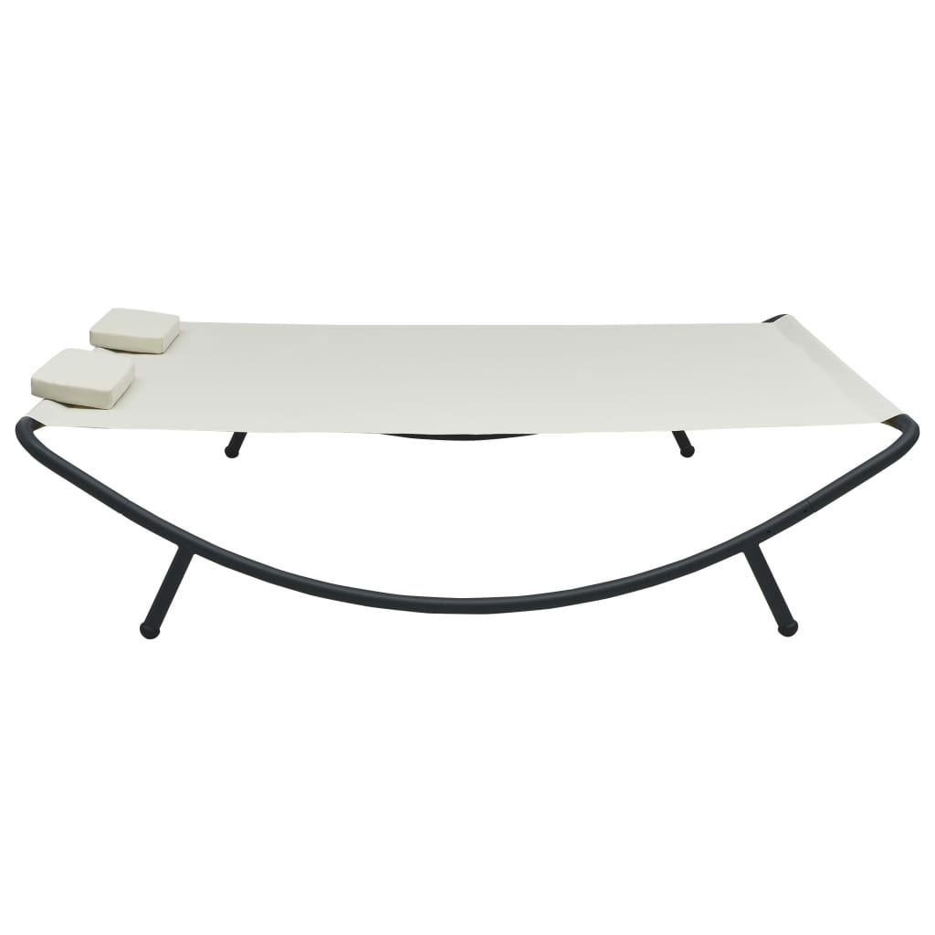 vidaXL Sonnenliege Stoff Creme