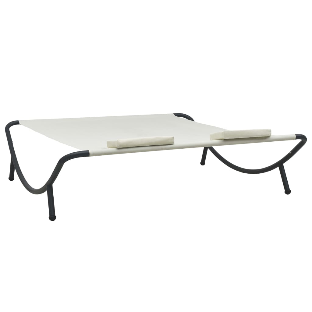 vidaXL Sonnenliege Stoff Creme