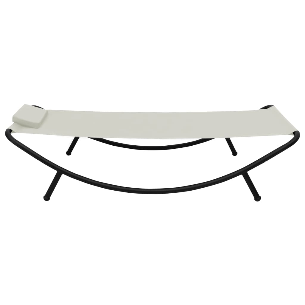 vidaXL Gartenbett Creme 200x90 cm Stahl