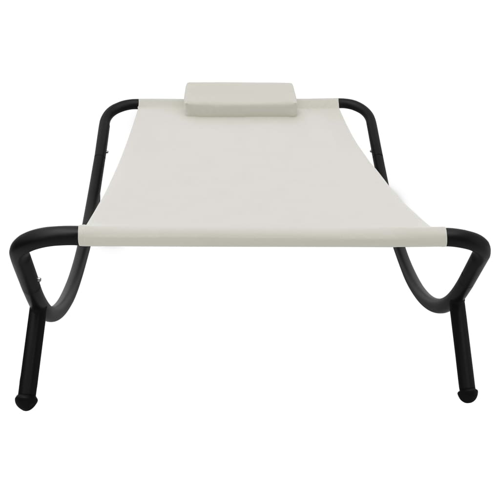 vidaXL Gartenbett Creme 200x90 cm Stahl
