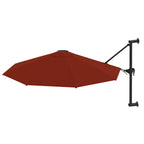 vidaXL Sonnenschirm zur Wandmontage mit Metall-Mast 300 cm Terrakotta