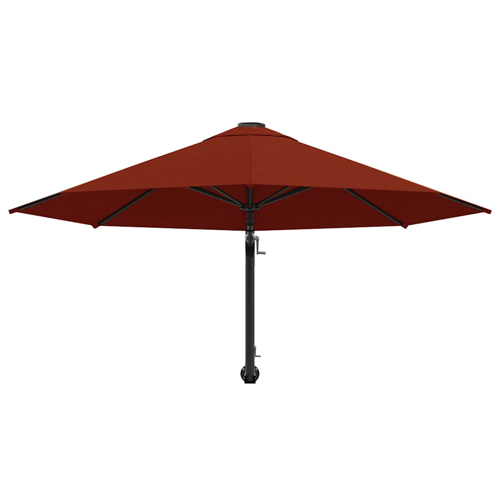 vidaXL Sonnenschirm zur Wandmontage mit Metall-Mast 300 cm Terrakotta